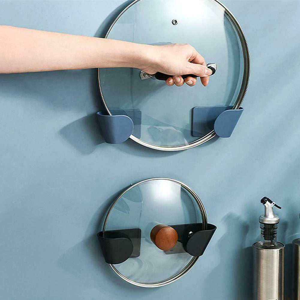 Pot Lid Holder Wall Mounted Hanging Holders for Pan Pot Cover Racks Cabinet Door Pan Lid Organizer Kitchen Storage Rack