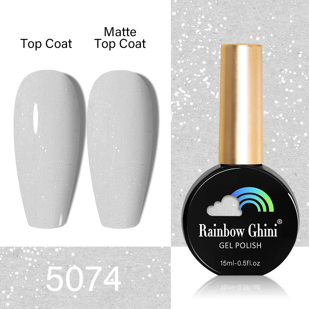 RG HEMA TPO FREE Neon Glitter Gel Nail Polish 15ml Nail Art Manicure Semi Permanent Gel Hybrid Varnishes Top Base Coat UV Nail