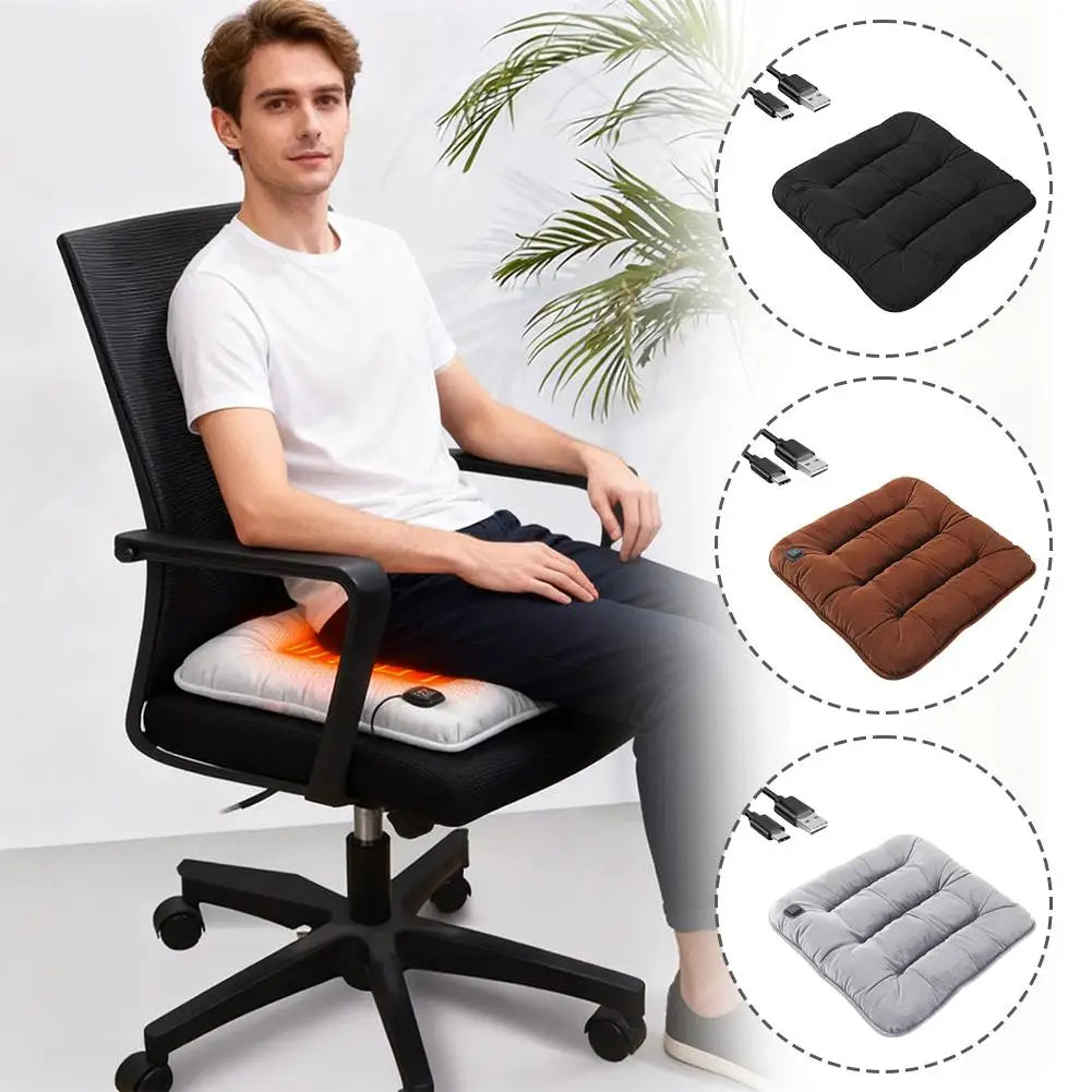 Car Heated Seat Cushion Car & Home Use Heated Seat Cushion USB Electric Heating Car Seat Cushion Multi-Scene Heating Pad New