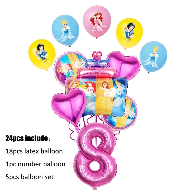 Disney Princess Birthday Party Decorations Girls Child Deco Disney Princess Birthday Plate Napkins Cups Tableware Supplies Setup