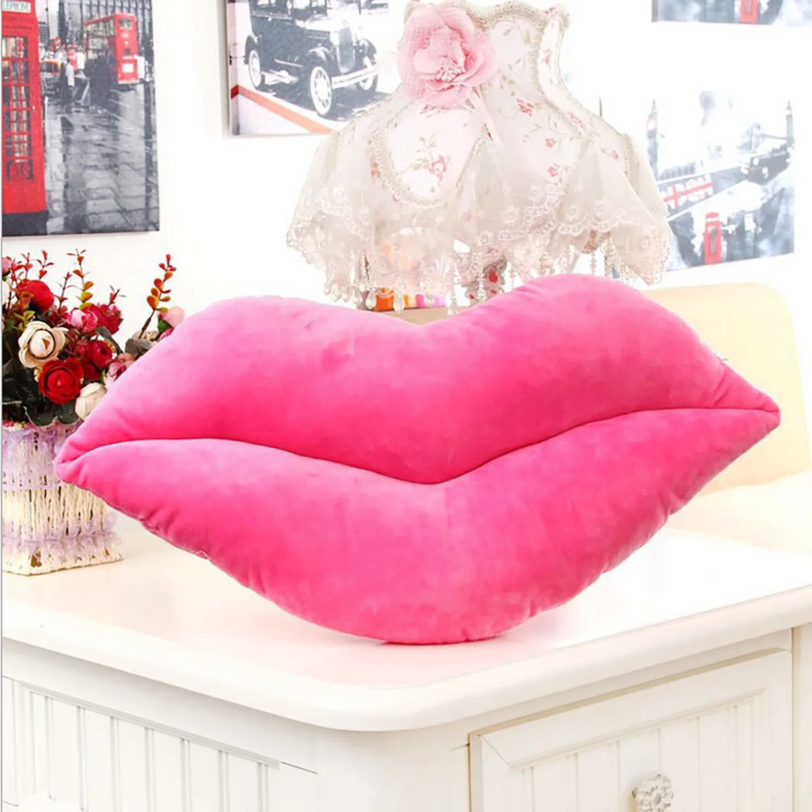 Lips Plush Toys Sexy Red Lips Big Lips Valentine'S Day Gift Creative Fun Valentine'S Day Cushion Sexy Red Lips