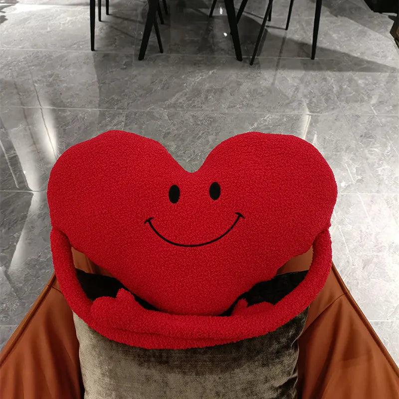 Ins Sofa Cute Red Heart-shaped Pillow Bedroom Headboard Living Room Niche Plush Wedding Cushion Heart-shaped Pillow Ornament