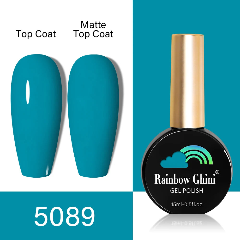 RG HEMA TPO FREE Neon Glitter Gel Nail Polish 15ml Nail Art Manicure Semi Permanent Gel Hybrid Varnishes Top Base Coat UV Nail