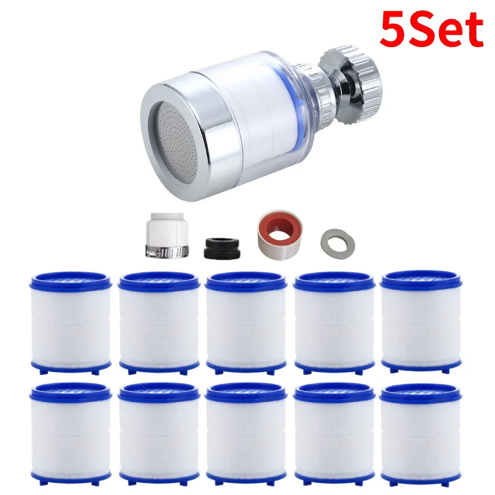 1-5Set Faucet Water Filter 360 Degree Rotating Splash Filters Remove Chlorine Heavy Metals Filtered Showers Head Bath Purifier ﻿
