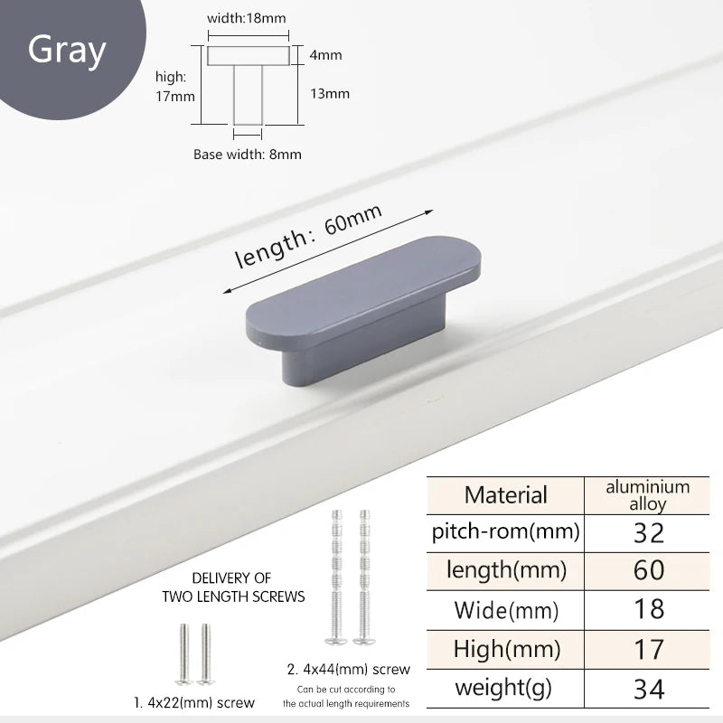 Modern style wardrobe cabinet bathroom cabinet black pulls drawer handles furniture cupboard aluminum alloy handle