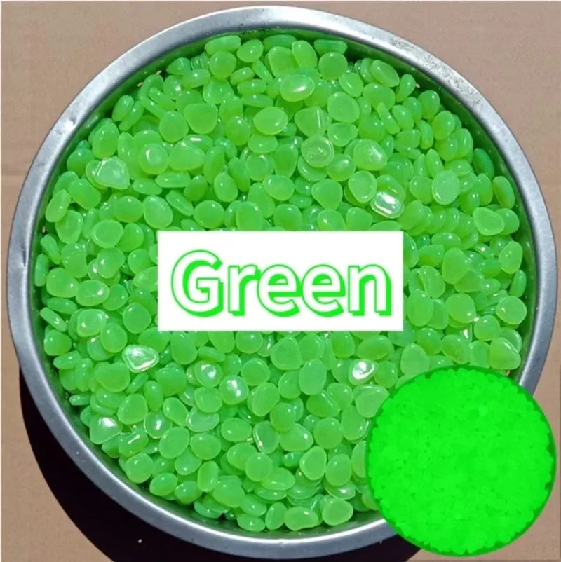 100-1000pcs Glow In The Dark Pebbles, Resin Luminous Stones For Landscape, Garden Paths, Potted Plants, Parks, Aquarium Decor