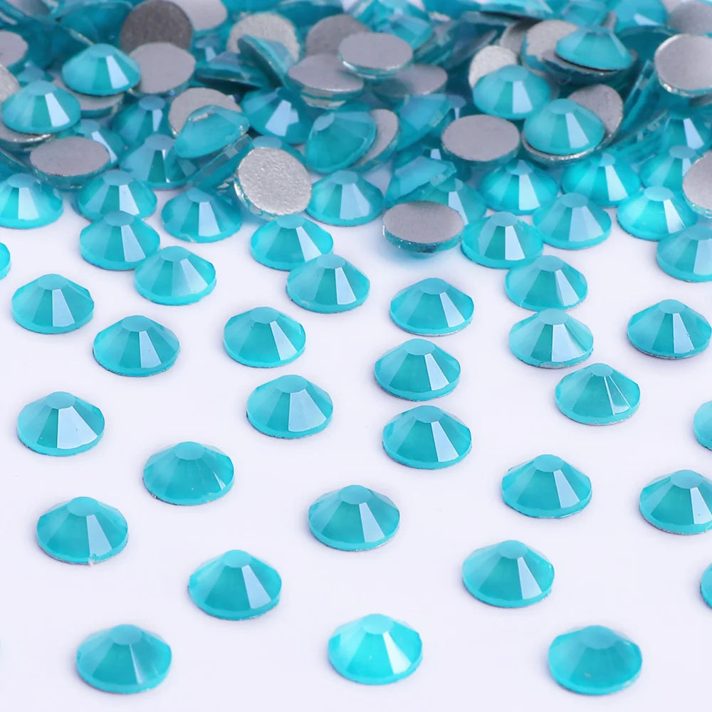 SS6-SS30 Mocha Non Hotfix Glass Rhinestone Glitter Flatback Crystals Stones Sliver Base Nail Gems Diamond Strass Nail Accessory