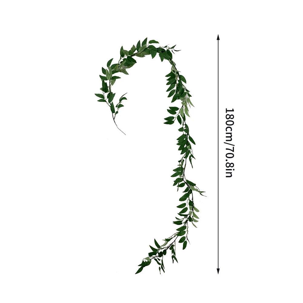 Nordic Style Wall Hanging Fake Willow Leaf Wreath Green Vine Wall Decorations Wedding Decoration Accessories