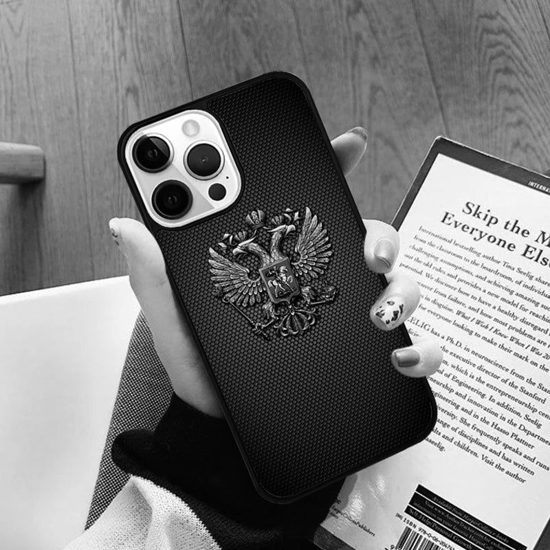 Russia Flag national emblem Phone Case cover For iPhone 17 Air 14 13 15 16 16e Pro Max Coque 12 11 Pro Max For Apple PLUS