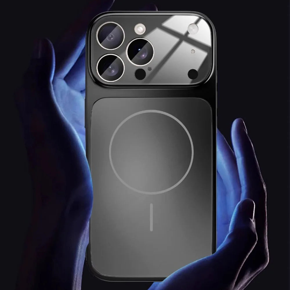 Original Glass Nano Matte For Magsafe Wireless Charging Armor Phone Case For iPhone 17 16 15 14 13 Pro Max 17 Air Magnetic Cover