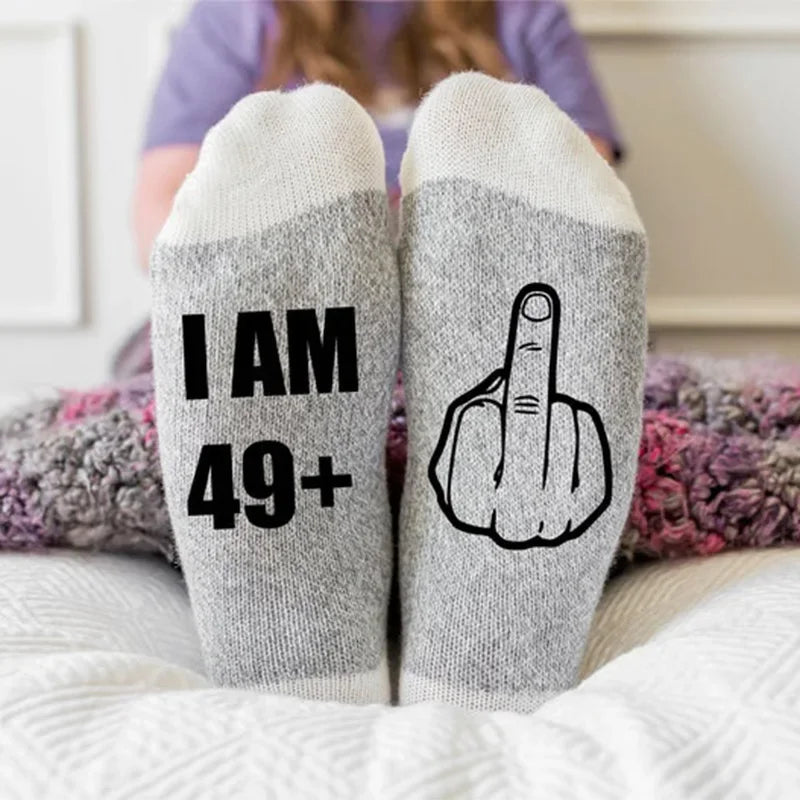 49+1 socks 50 & Fabulous 50th 50 years old fifty mom friend sister wife Aunt colleague Birthday party Gift present Photo props