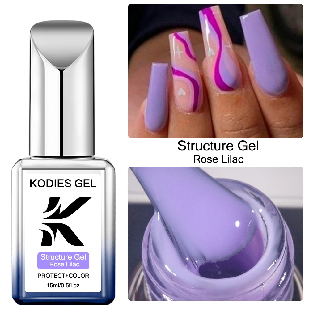 KODIES GEL Milky White Gel Polish Structure Rubber Base Gel Nail Polish 2 IN 1 Milk Opal Semi Permanent Primer Gellak Manicure
