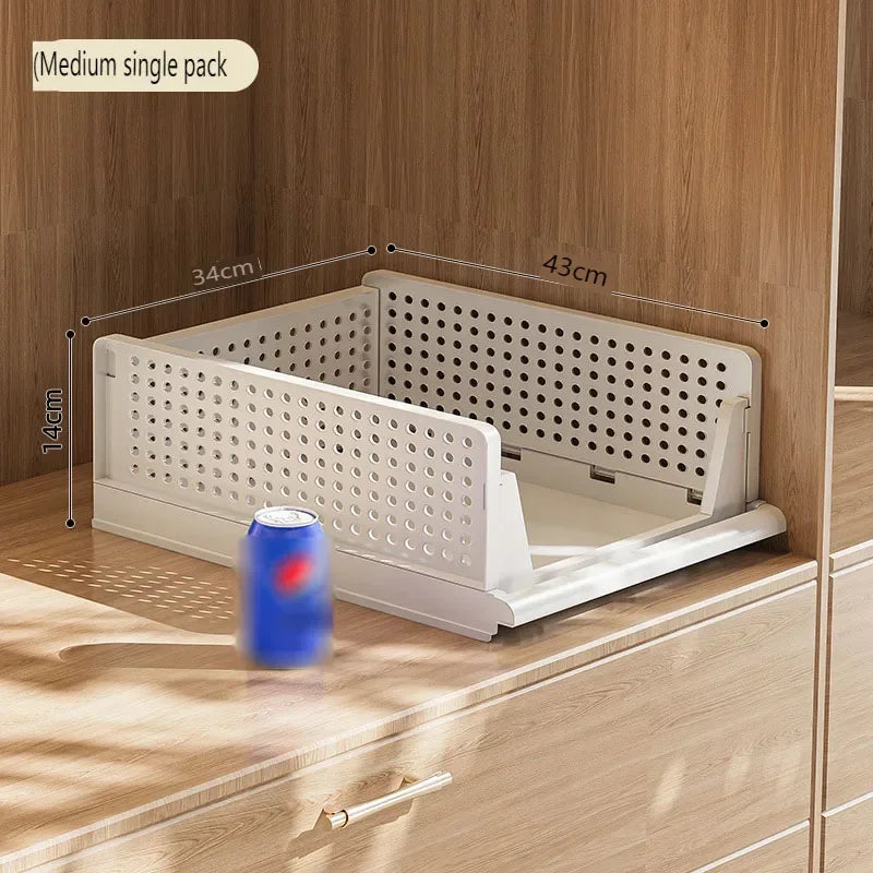 Foldable Clothes Organizer High-capacity Storage Box Stackable Plastic Wardrobe Drawer Basket Organization for Toys Home Kitchen