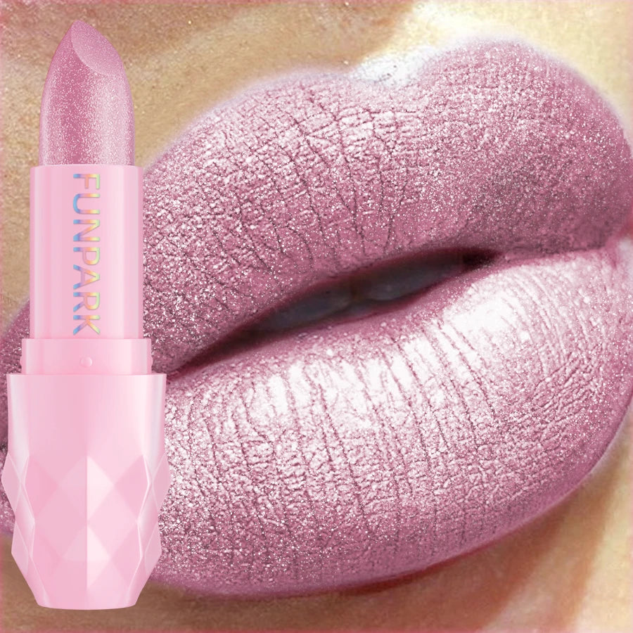 3 colors glitter shiny metallic lipstick pearlescent high pigmented lip tint waterproof lip senior lip makeup gitfs lip glaze