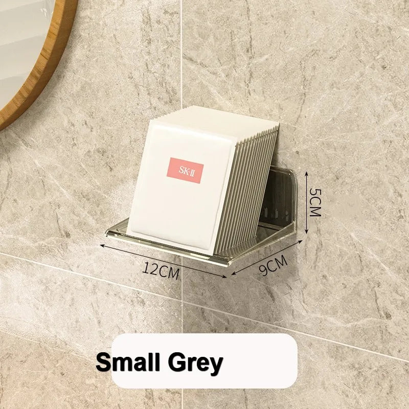 Wall-mounted Storage Rack for Bathroom, Punch-free, Household, Toiletry, Table, Cosmetic, Makeup, Rack, #3478