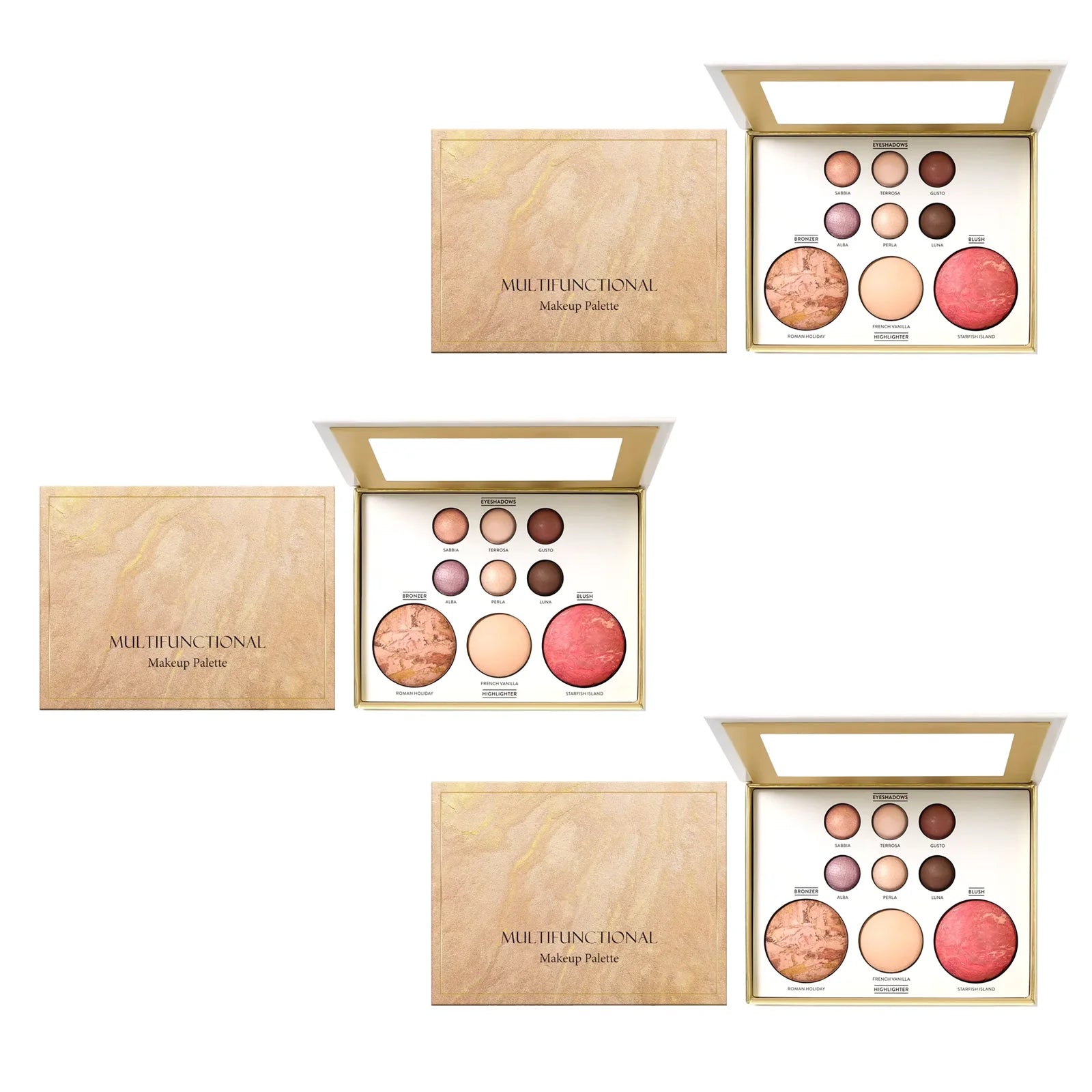 9 Colors Glitter Eyeshadow Palette Matte Highlighter Blush Eyelid Brightening Waterproof Lasting Makeup Versatile Cosmetic Set