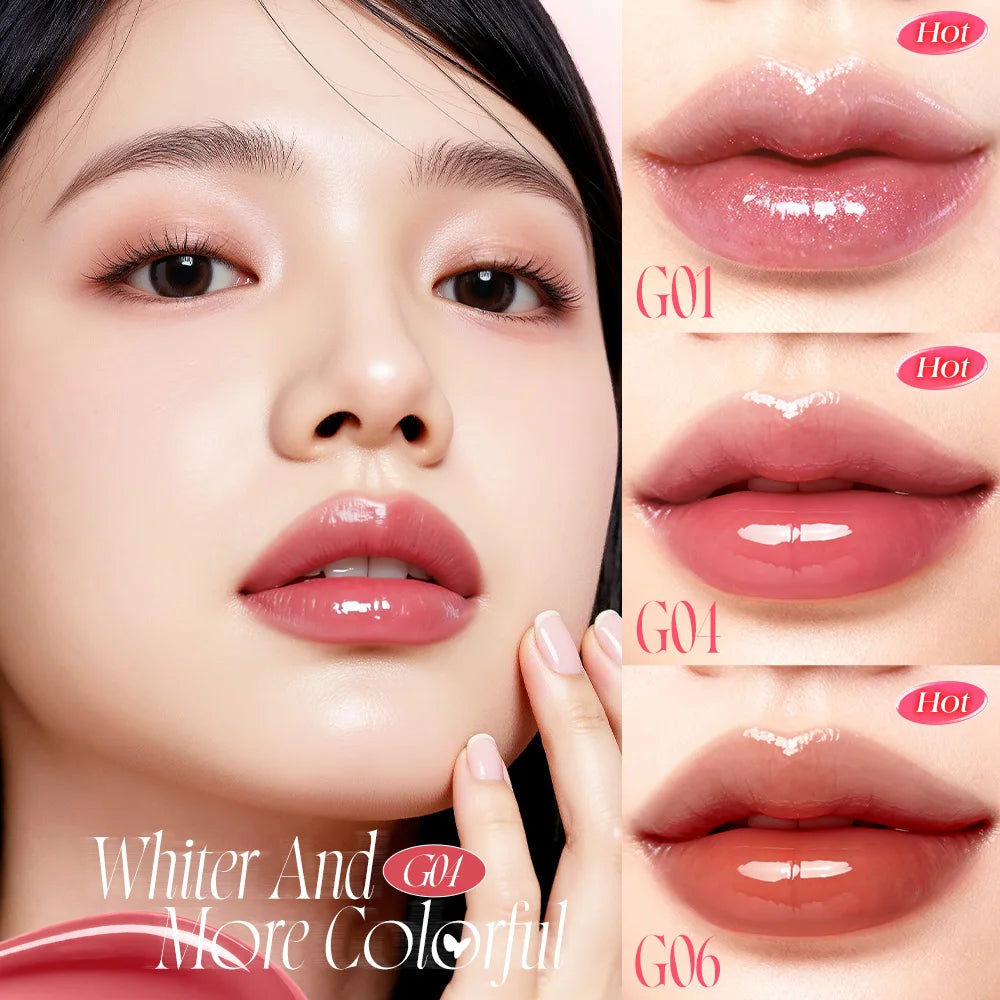 O.TWO.O Liquid Lip Gloss Lipstick Glossy Finish High-Shine Long Lasting Moisturize Non-Stick Glassy Lips Glossy Lip Stain Makeup