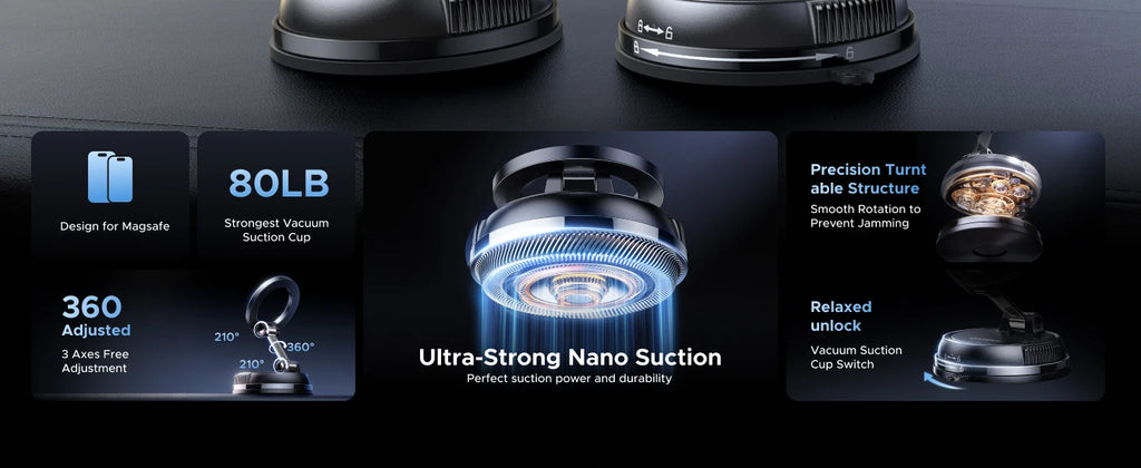 UGREEN Magnetic Car Phone Holder  360°Rotatable Dashboard Suction Cup Car Mount For Magsafe iPhone 16 15 14 ProMax Xiaomi Samsun