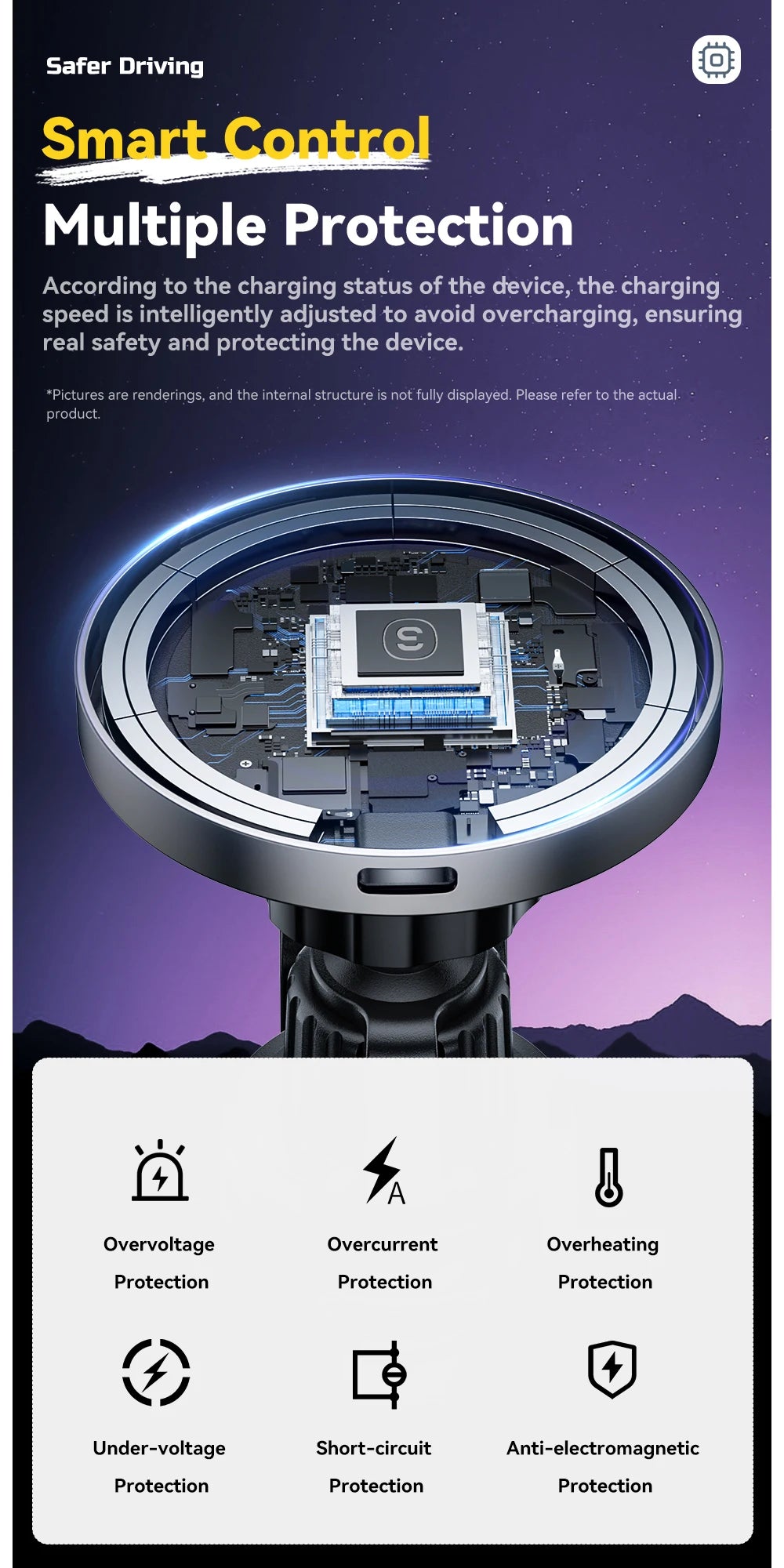 Essager RGB Magnetic Car Phone Holder Qi 15W Wireless Charger For iPhone16 15 14 13 Pro for Magsafe Universal Phone Holder Stand