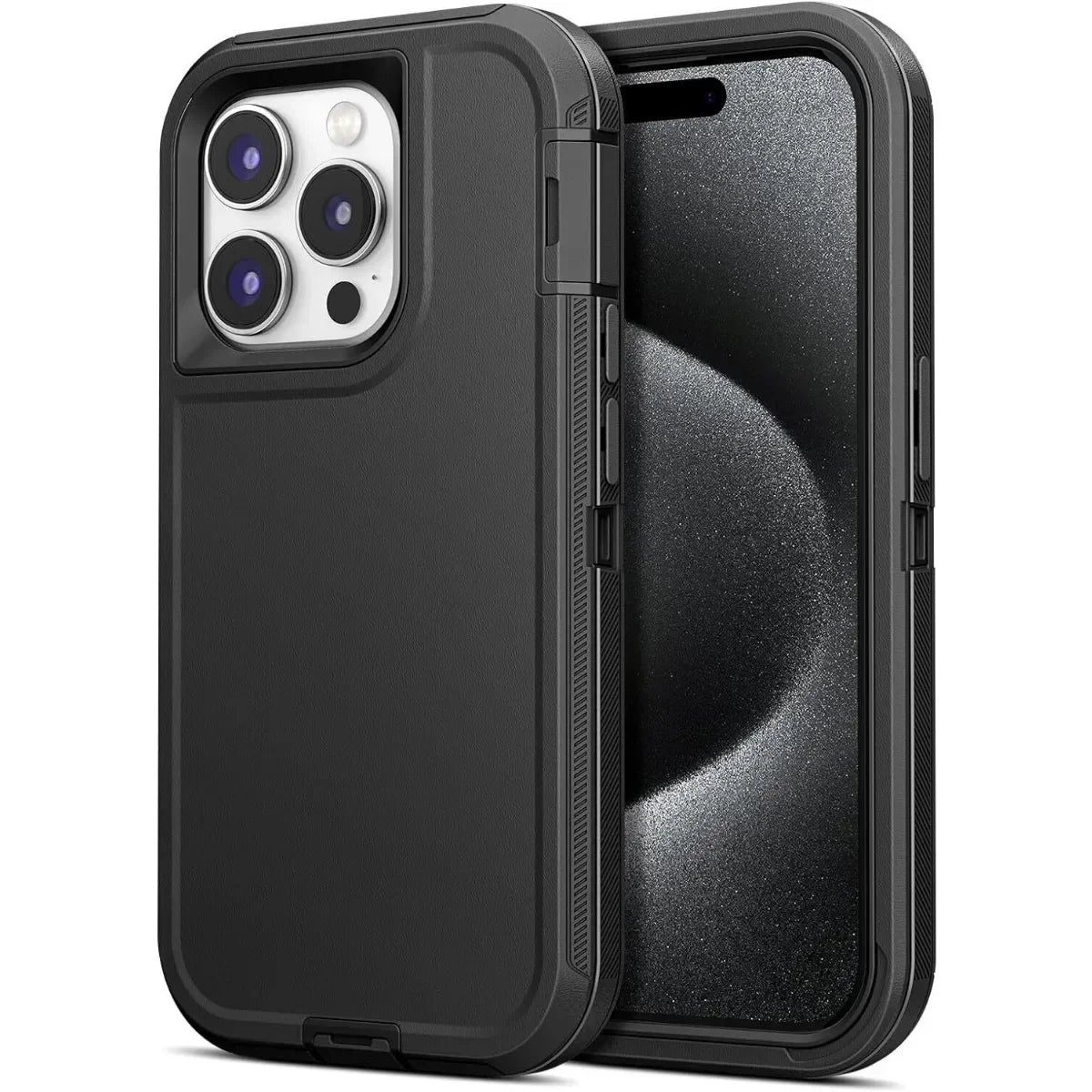 3IN1 PC+TPU Heavy Duty Rugged Armor Case for IPhone 16 15 14 11 Pro Max Plus 13/12 Mini XS/R 7/8 4/5G Back Clip OTT Cover Box