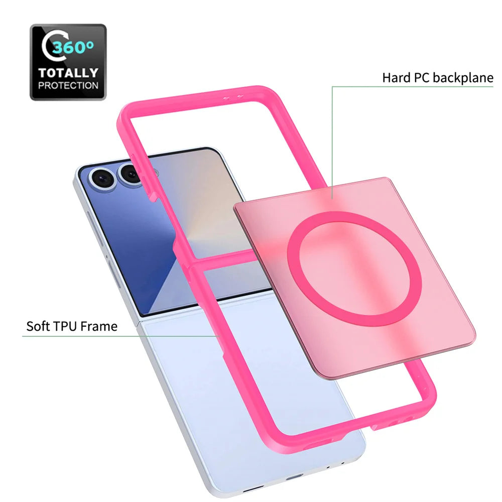 New Case For Samsung Galaxy Z Flip 7 Phone Case luxury Support in wireless charging Flip Cover For Samsung Z Flip 6 Phone Cover