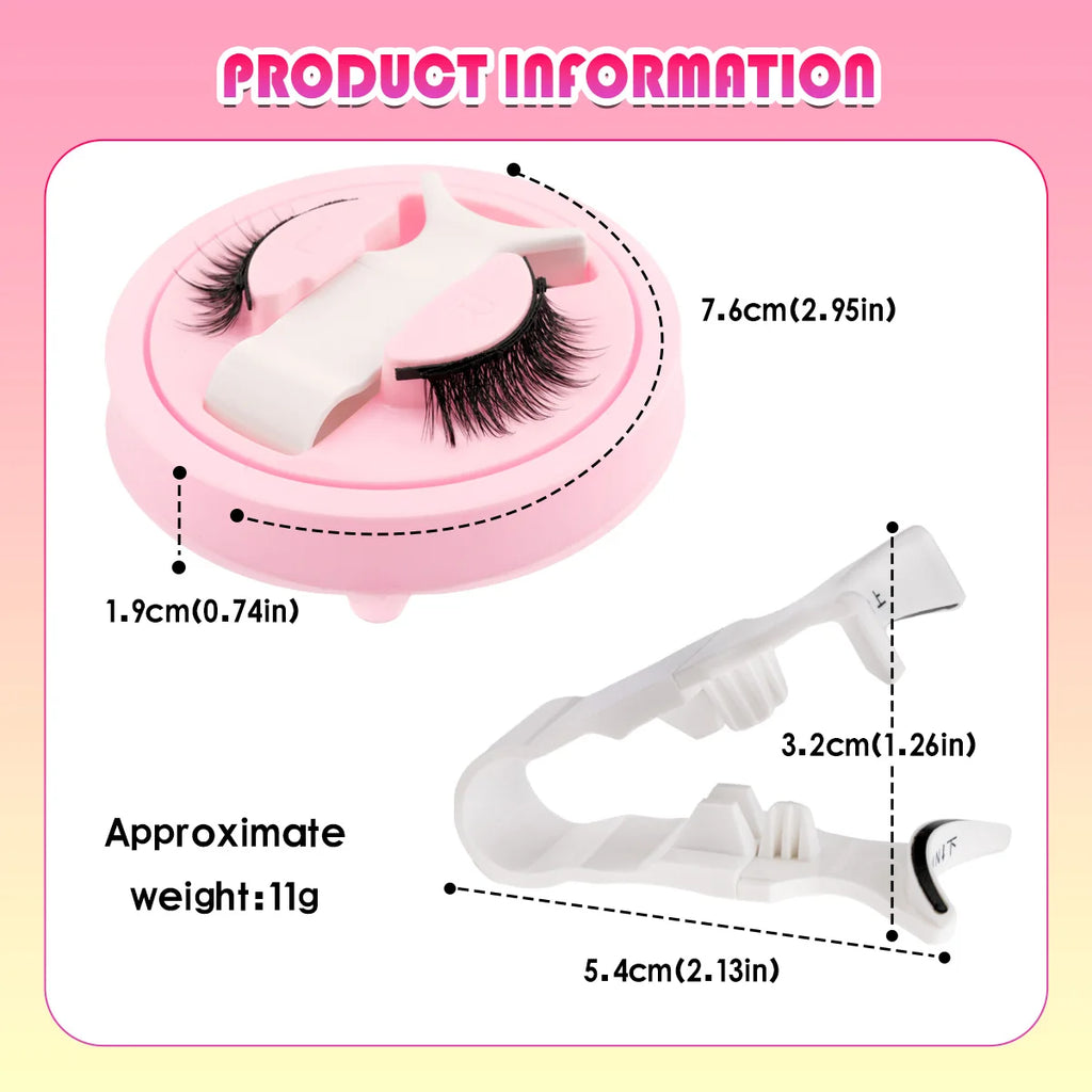 1Pair 3D Magnetic Lashes Kit Soft Natural Fluffy Reusable Faux Mink Eyelashes NO Glue Needed False Cilios Makeup Tools Mix Style