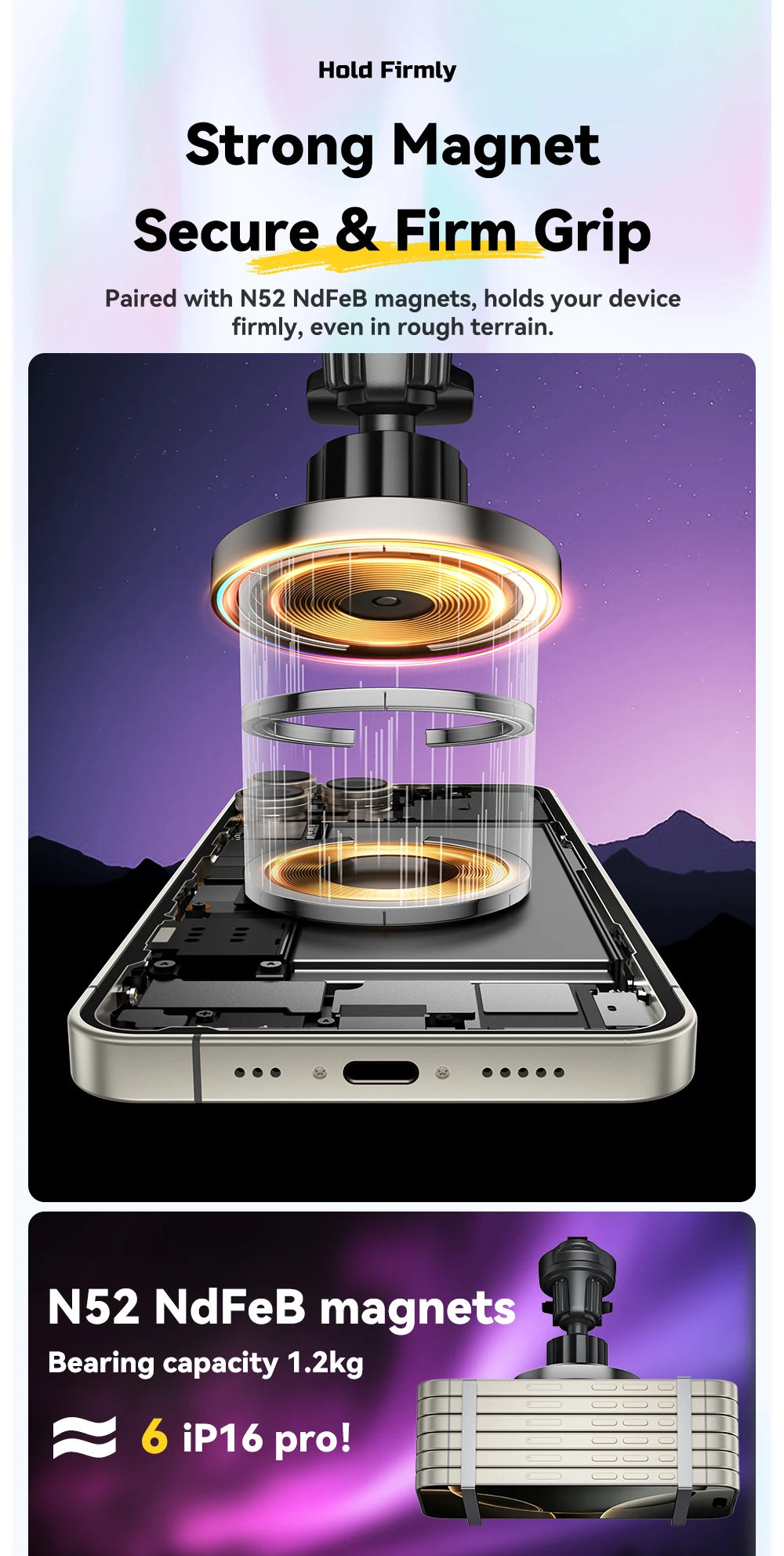 Essager RGB Magnetic Car Phone Holder Qi 15W Wireless Charger For iPhone16 15 14 13 Pro for Magsafe Universal Phone Holder Stand