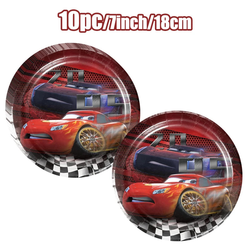 Disney Cars Birthday Decoration Cartoon Lightning Mcqueen Party Paper Plates Napkins Cups Balloon Event Supplies Baby Shower Kid