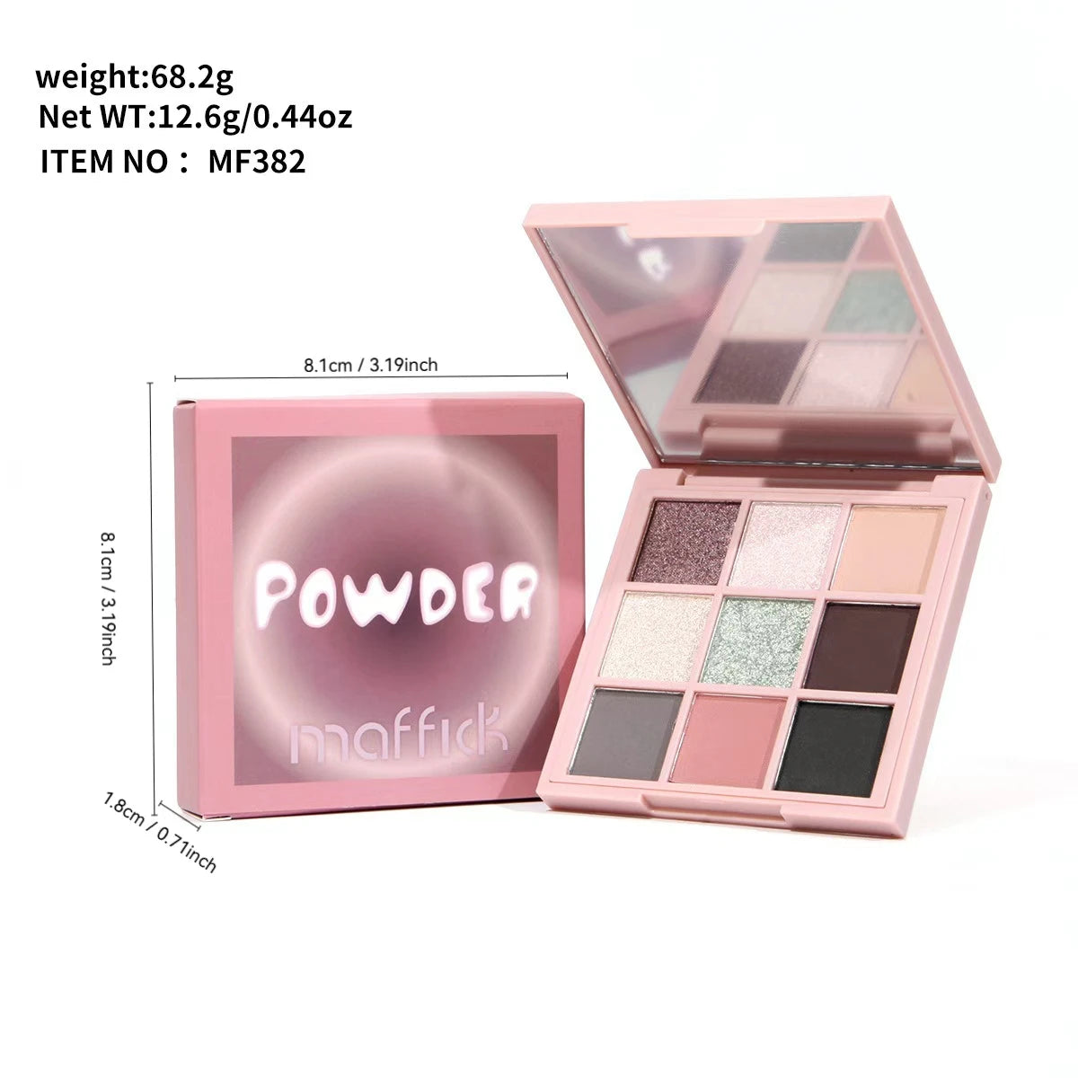 MUGE LEEN Nine-Color Eyeshadow Palette Matte Pearlescent Rose Smoke Peach Earth Tone Milk Tea Powder for Eye Makeup