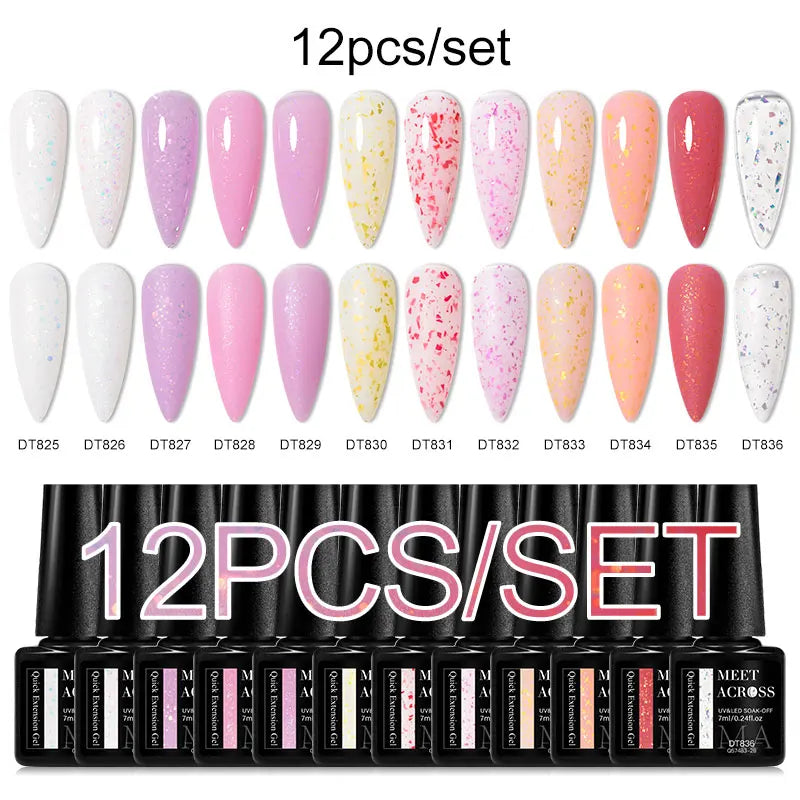 MEET ACROSS 6PCS/SET Cat Magnetic Gel Polish With Magnetic Stick And Box For Nails Semi Permanent Nail Art Gel Varnish Manicure