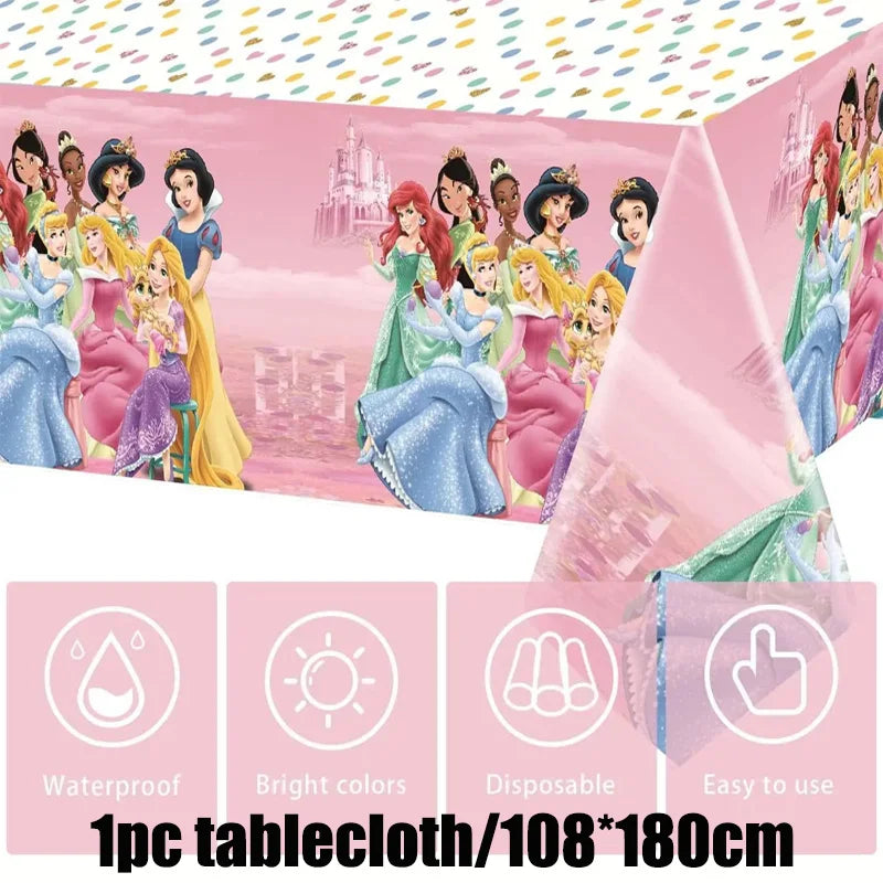 Disney Princess Birthday Party Decorations Girls Child Deco Disney Princess Birthday Plate Napkins Cups Tableware Supplies Setup