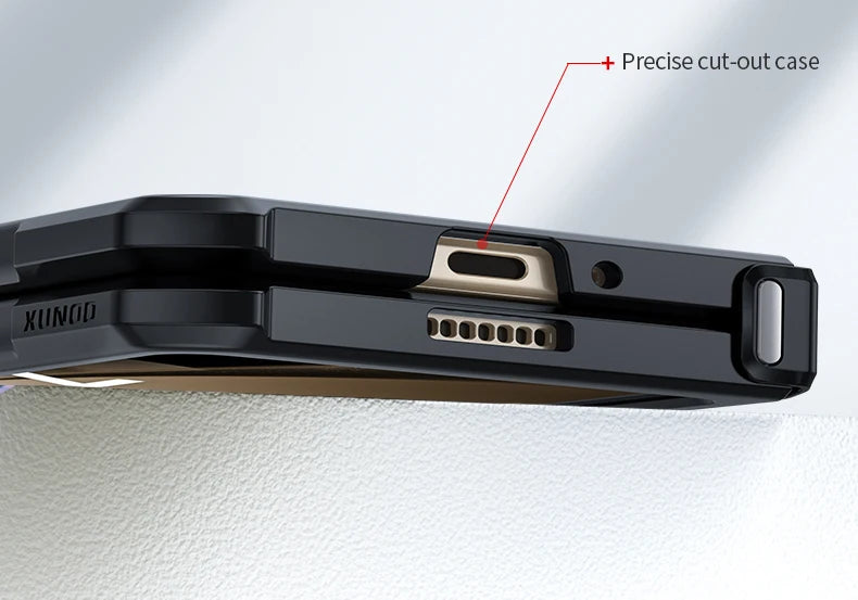 Xundd For Samsung Galaxy Z Fold 3 4 5 6 Fold 7 Foldable Case Airbag Anti-drop Camera Protect Acrylic&TPU Cover For 폴드5 케이스