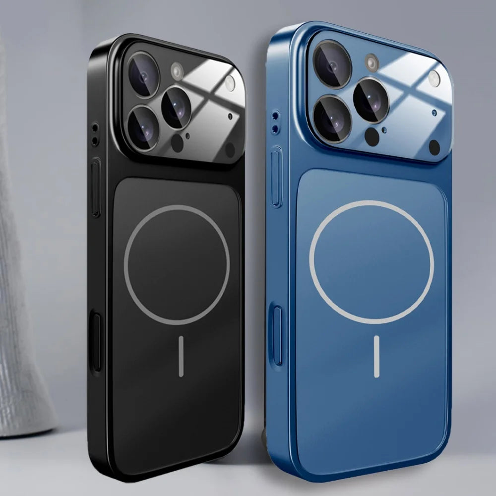 Original Glass Nano Matte Case For iPhone 17 Air 16 15 14 13 Pro Max 17Pro Magnetic For Magsafe Wireless Charging Armor Funda