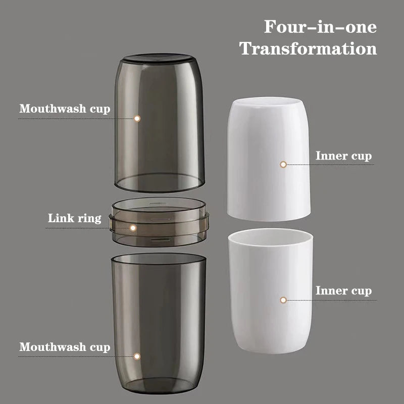 2/4 Cup Toothbrush Storage Box Portable Mouthwash Cup Toothpaste Storage Box Toiletry Travel Supplies Portable Toothbrush Cup