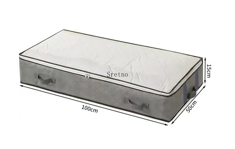 SRETNO Foldable Bed Sheet Storage Box Space Saving Multi-functional Quilt Cover Case Dustproof Underbed Storage Bags Household