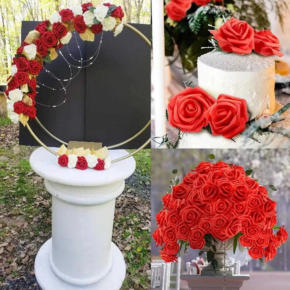 PE Foam Roses Artificial Flowers Wedding Bride Bouquets Festival Decor DIY Gift Wreath Home Table Outdoor Garden Party Hot Sales