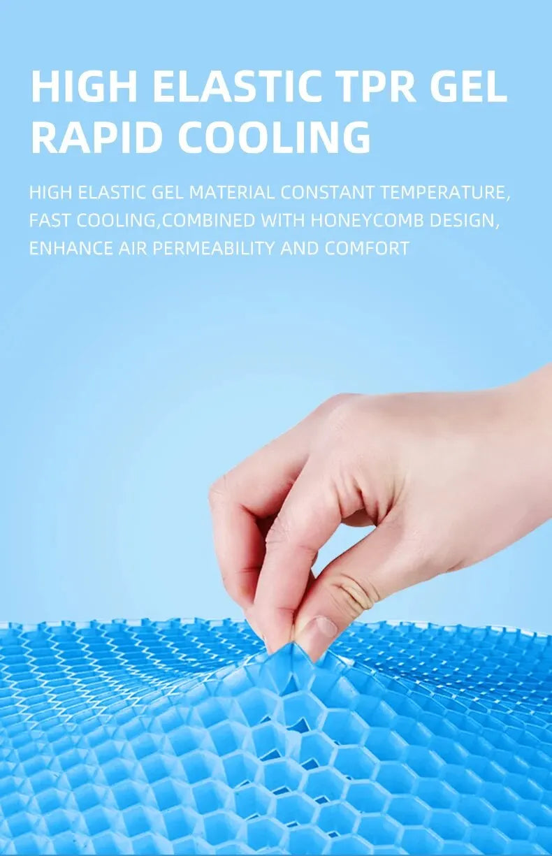 Gel Seat Cushion Summer Breathable Honeycomb Design For Pressure Relief Back Tailbone Pain - Home Office Wheelchair Chair Cars