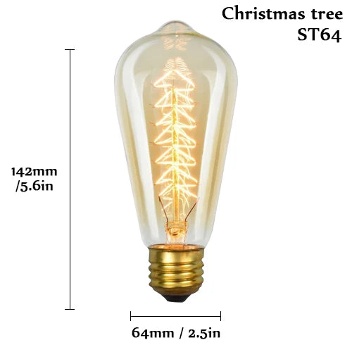 Edison Bulb E27 220V 40W ST64 A19 T45 G80 G95 G125 Incandescent Filament Bulb Lighting Retro Edison Light Bulb