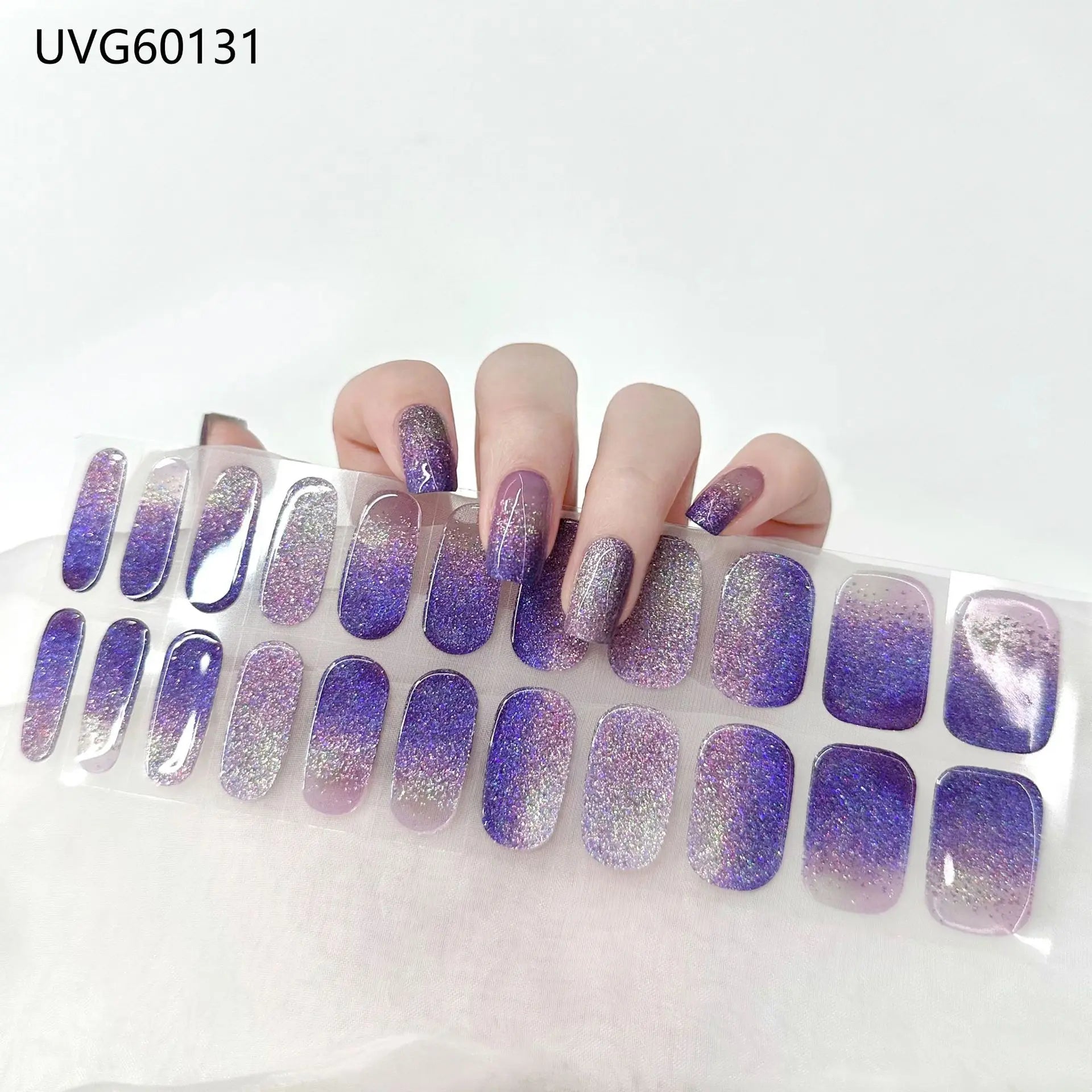 20/22tipsChristmas Semi Cured Nail Sticker UV Led Lamp Semi Cured Gel Design Nail Decals Waterproof Nail Stickers Nail Manicure