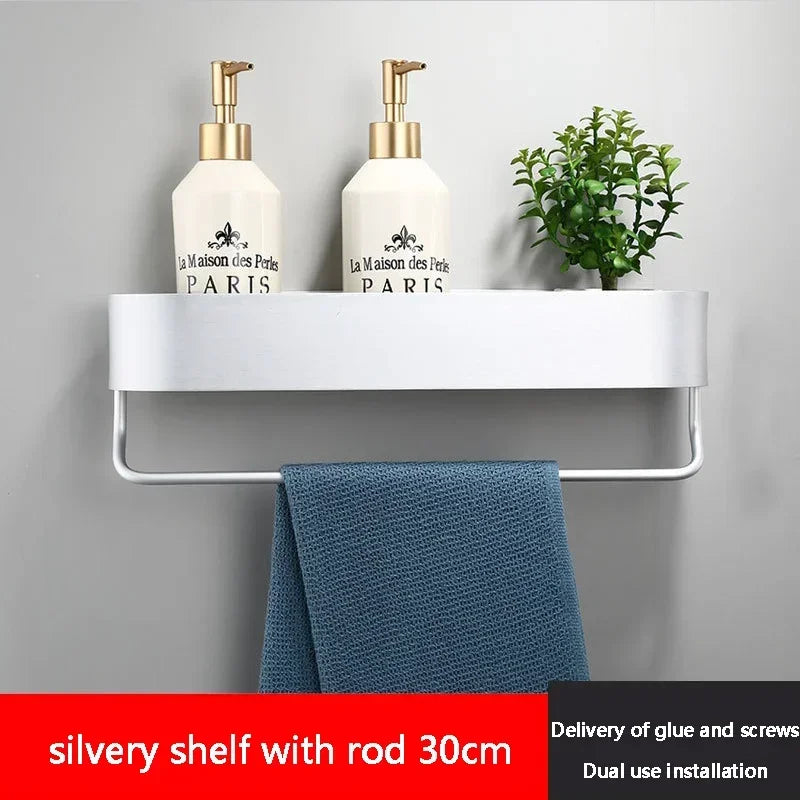 Aluminum Toilet Storage Rack Wall Mounted Bathroom Storage Rack Things for Bathrooms Organizer Bathroom Accessory