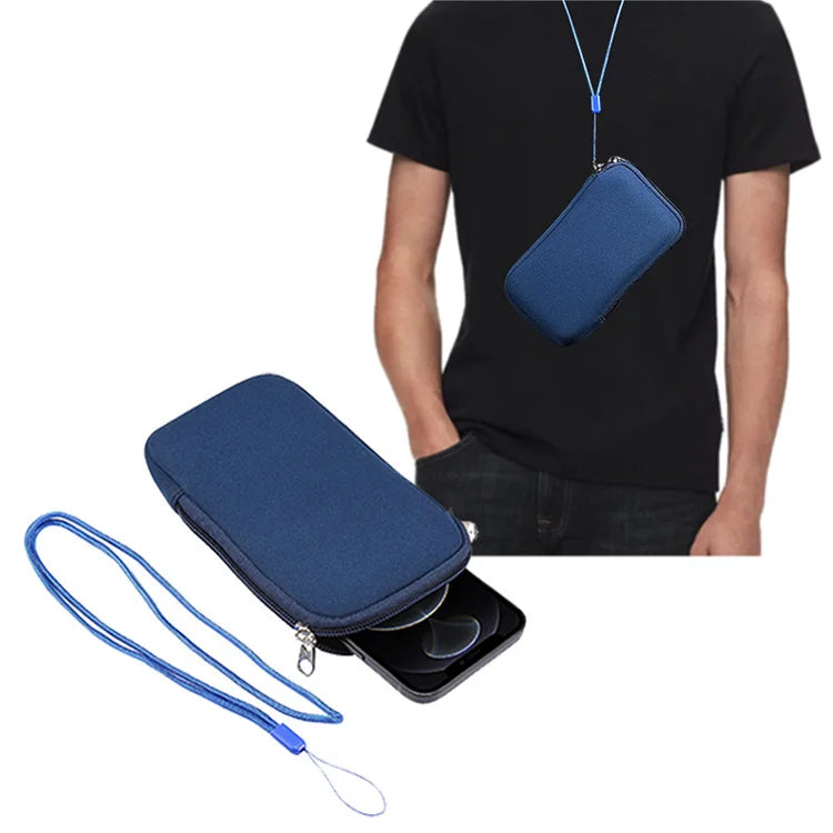 Universal Neoprene Zipper 4.7-7.2inch Mobile Phone Bag For iPhone Samsung Xiaomi Huawei Shockproof Cellphone Storage Bag