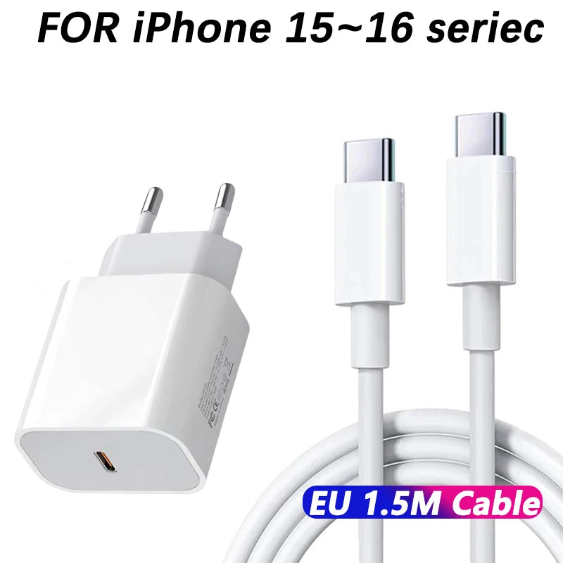 For Apple Original 30W Type C Fast Charger For iPhone 16 15 14 13 12 11 Pro Max Plus PD Charging Cable Charger Phone Accessories