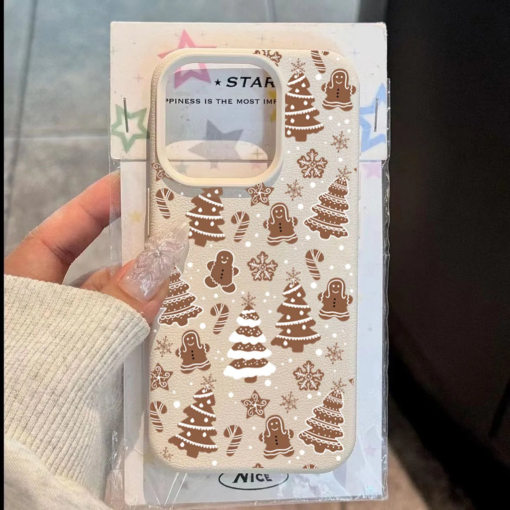 Christmas Tree Graphic Lichee Pattern Phone Case For iPhone 17 16 15 14 13 12 11 Pro Max Air X XR XS 16E Shockproof Bumper Cover
