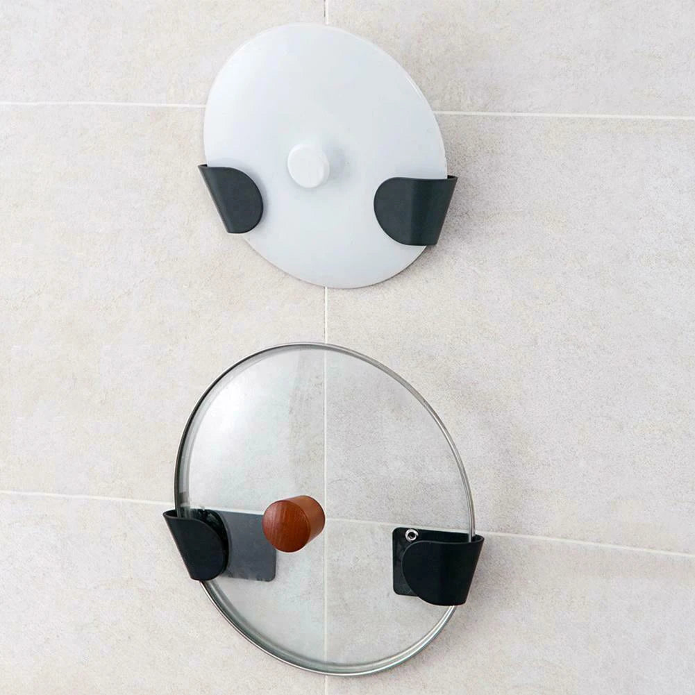 Pot Lid Holder Wall Mounted Hanging Holders for Pan Pot Cover Racks Cabinet Door Pan Lid Organizer Kitchen Storage Rack