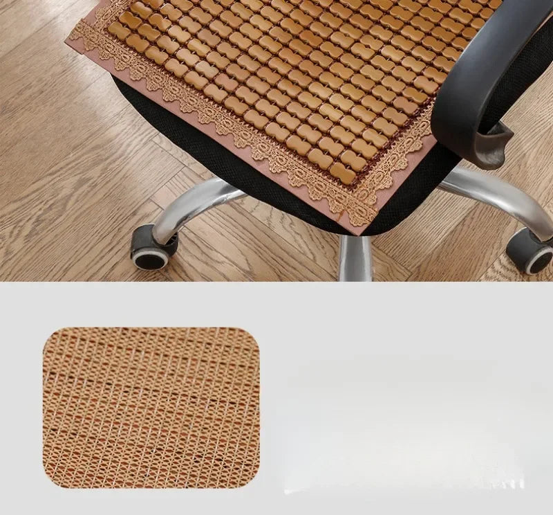 Summer Cool Mat Bamboo Salon Cushion Bamboo Car Ventilated Seat Cover Sofa Office Chair Cushion Dining Table Mat office chair