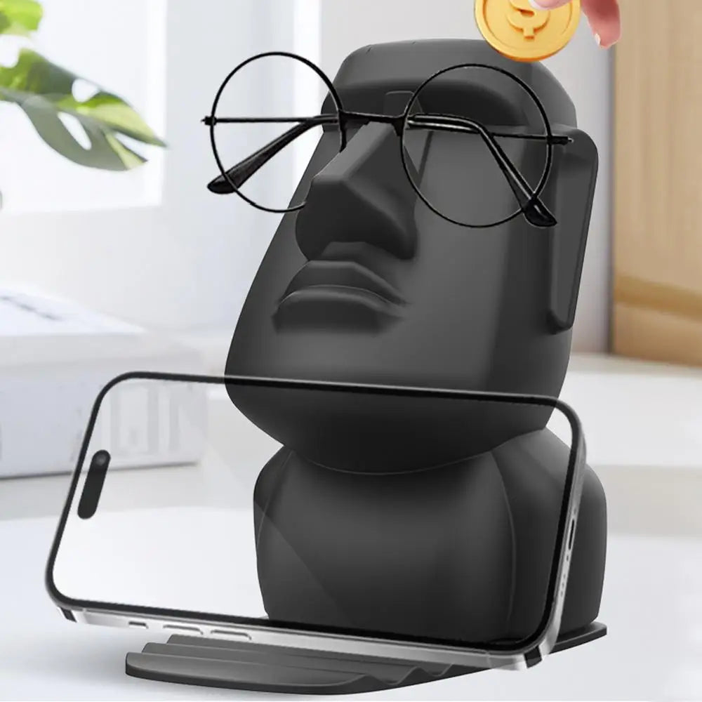 Creative Resin Moai Statue Figurines Ornament Glasses Stand Holder Easter Island Sunglasses Display Gift for Home Decoration