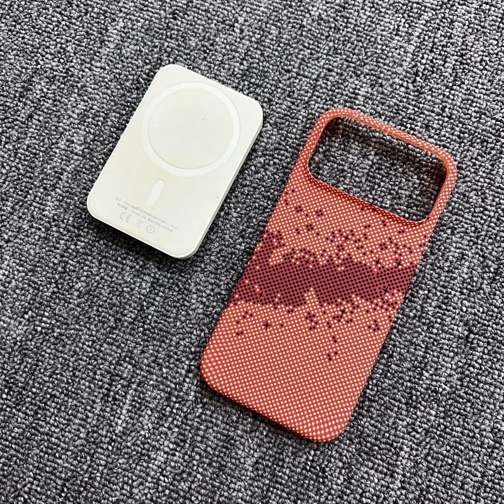 Luxury Slim Carbon Fibre Texture Magnetic Charging Case For iPhone 17 Air 16 Plus 15 14 13 12 Pro Max Half-pack Protect PC Cover