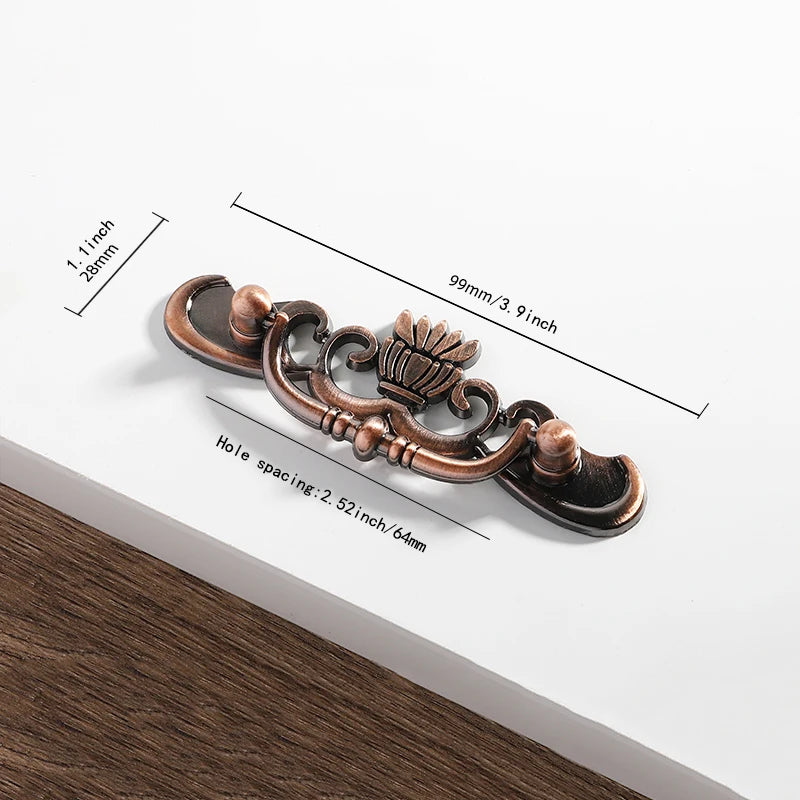 Red/Green Bronze AntiqueEuropean classical  old-fashioned furniture kitchen cabinet handle shoe cabinet drawer zinc alloy handle