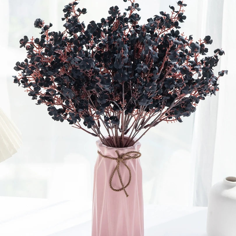 Artificial Flower Silk Gypsophila Peach Home Room Table Outdoor Garden Wedding Bridal Bouquet Festival Party DIY Gift Decoration