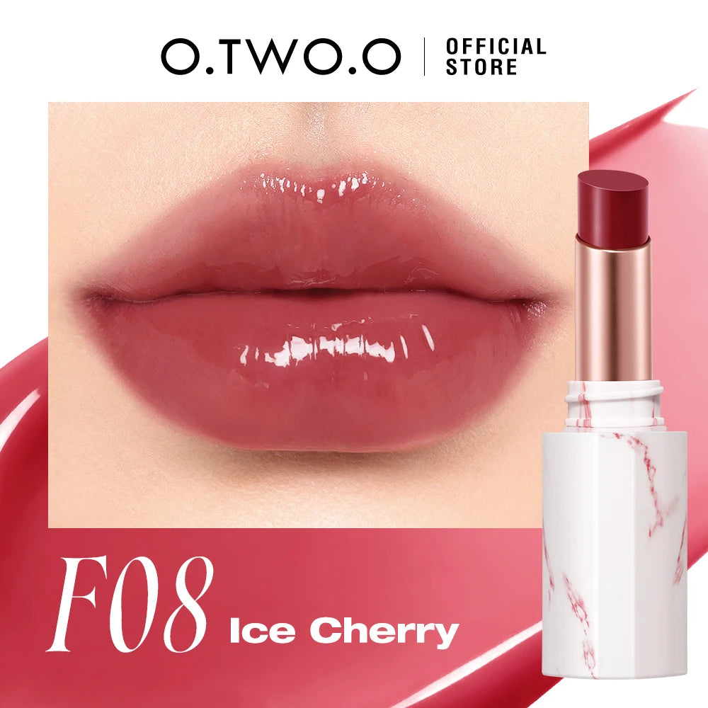 O.TWO.O Glossy Lipstick Lip Tint Mirror Ice-film 24h Moisturize Nourish Smooth Non-Sticky 3D Glossy Lip Glaze Lipstick Makeup